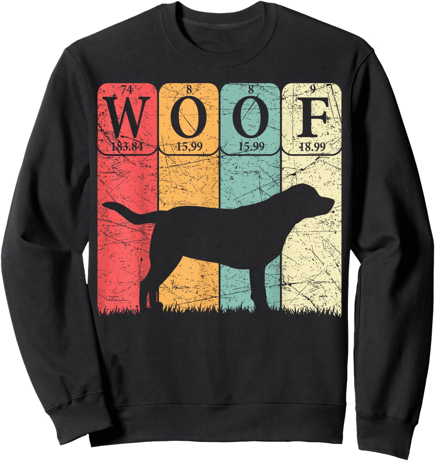 Labrador Retriever Dog Periodic Table Elements Dog Lover Sweatshirt - Sweatshirt | Black