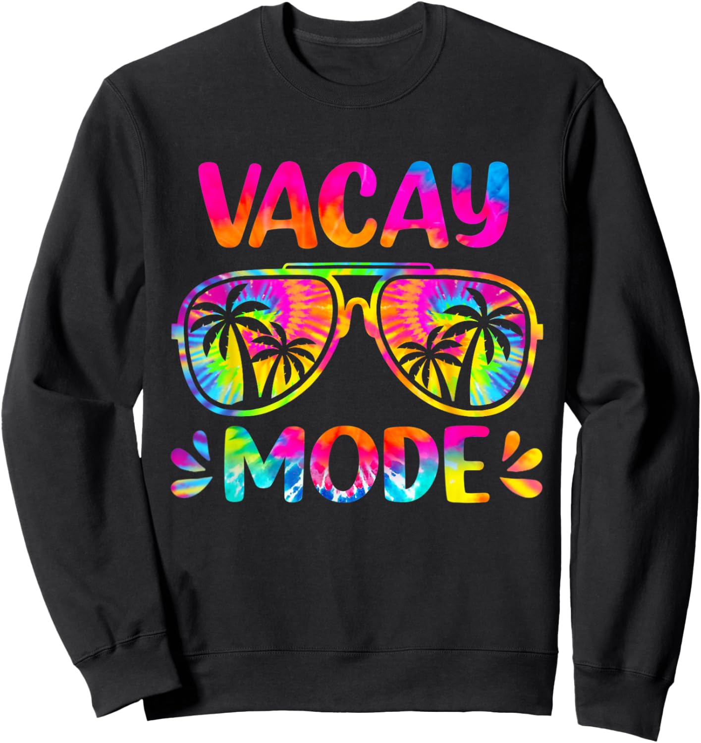 Vacay Mode Palm Tree Beach Vacation Summer Getaway Holiday Women Girls Kids Sweatshirt - Sweatshirt | Black