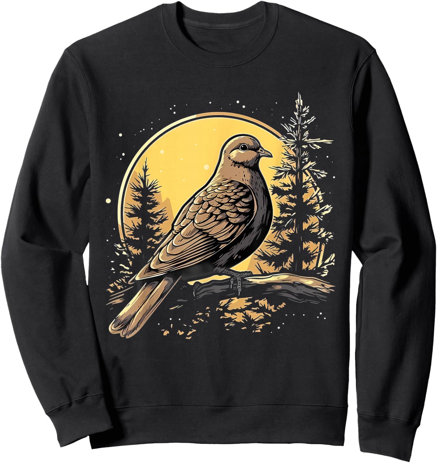 Retro Style Mourning Dove Sweatshirt - Sweatshirt | Black