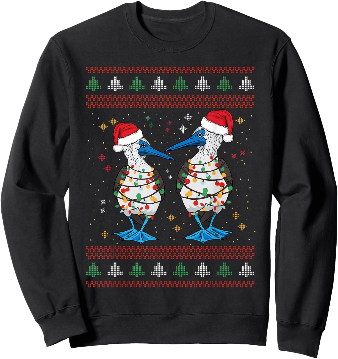Blue Footed Booby Seabird Ugly Christmas Sweatshirt - Sweatshirt | Black