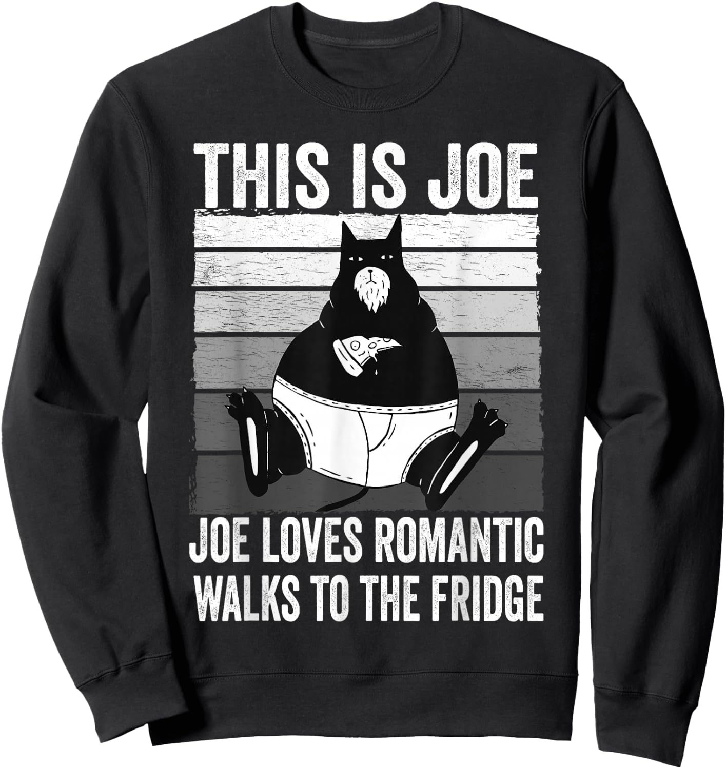 This Is Joe Fat Vintage Cat Sweatshirt - Sweatshirt | Black