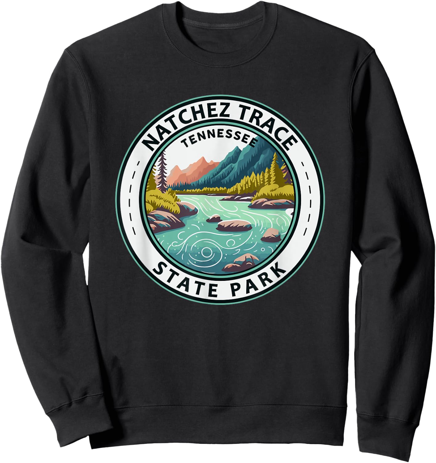 Natchez Trace State Park Tennessee Badge Vintage Sweatshirt - Sweatshirt | Black