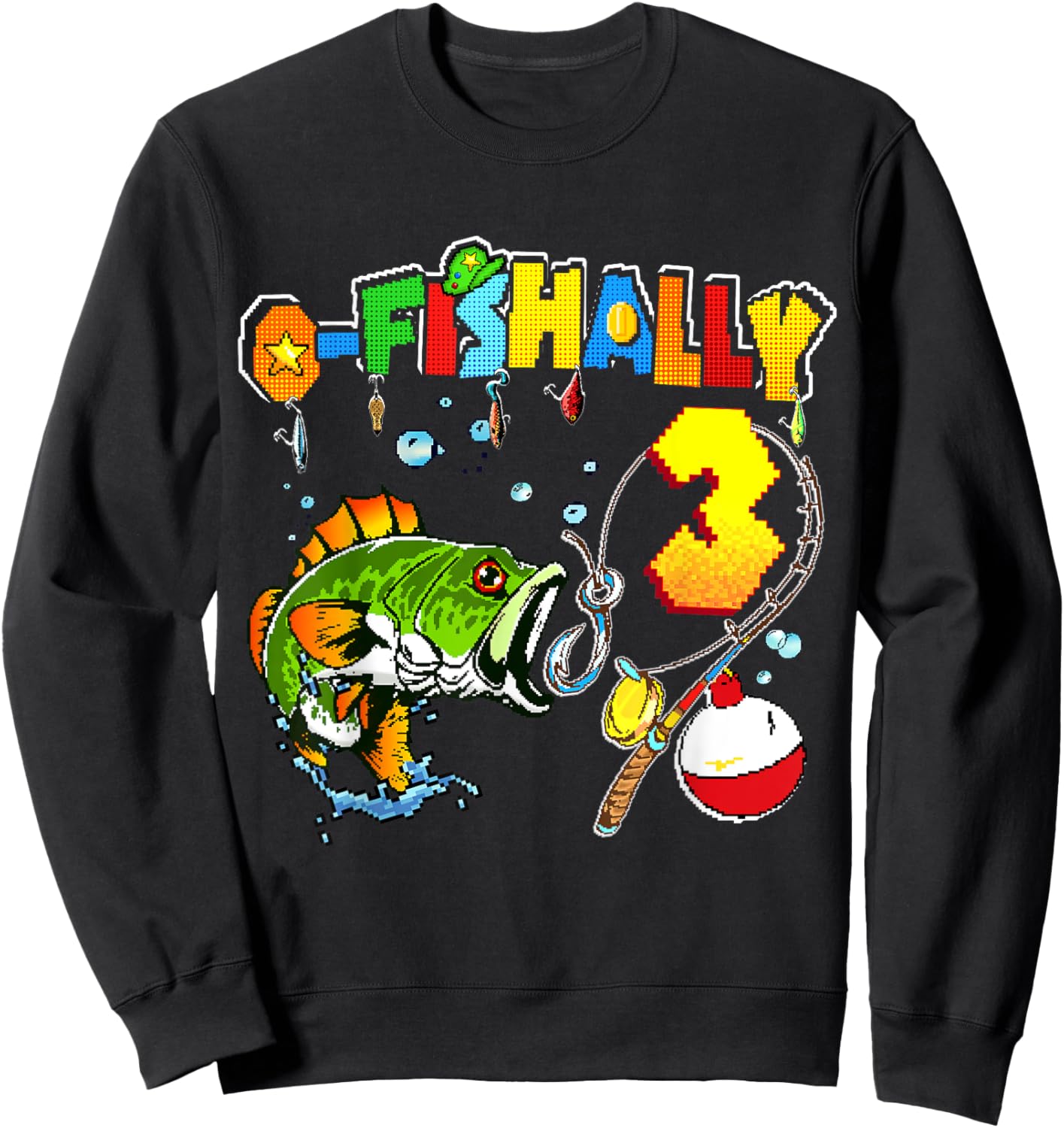 O’fishally 3 Kids 3rd Birthday Theme For Boys And Girls Sweatshirt - Sweatshirt | Black