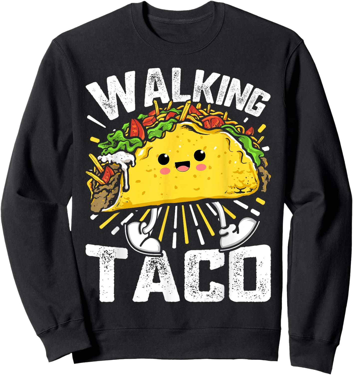 Walking Taco, Funny Tacos Lovers Costume Tacos Sweatshirt - Sweatshirt | Black