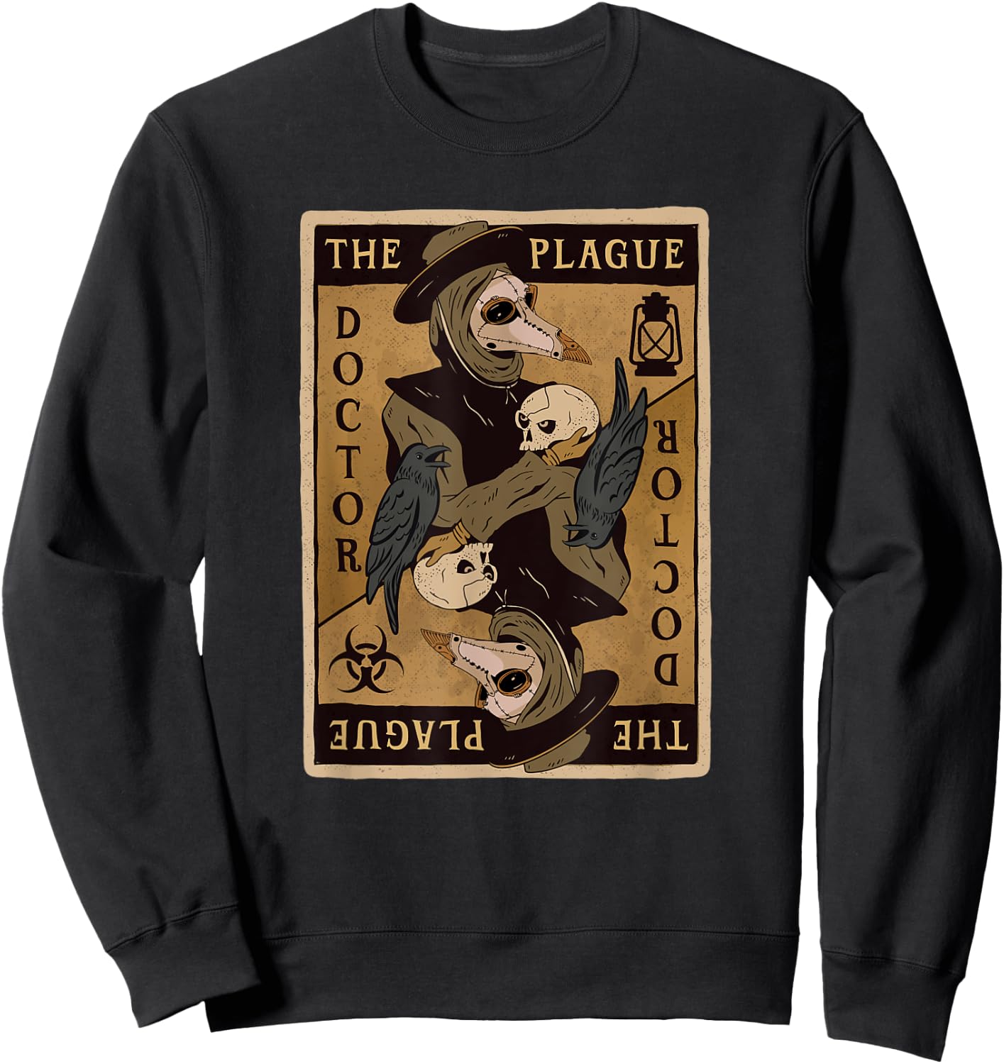 Gothic Steampunk Plague Doctor Tarot Card Reading Sweatshirt - Sweatshirt | Black