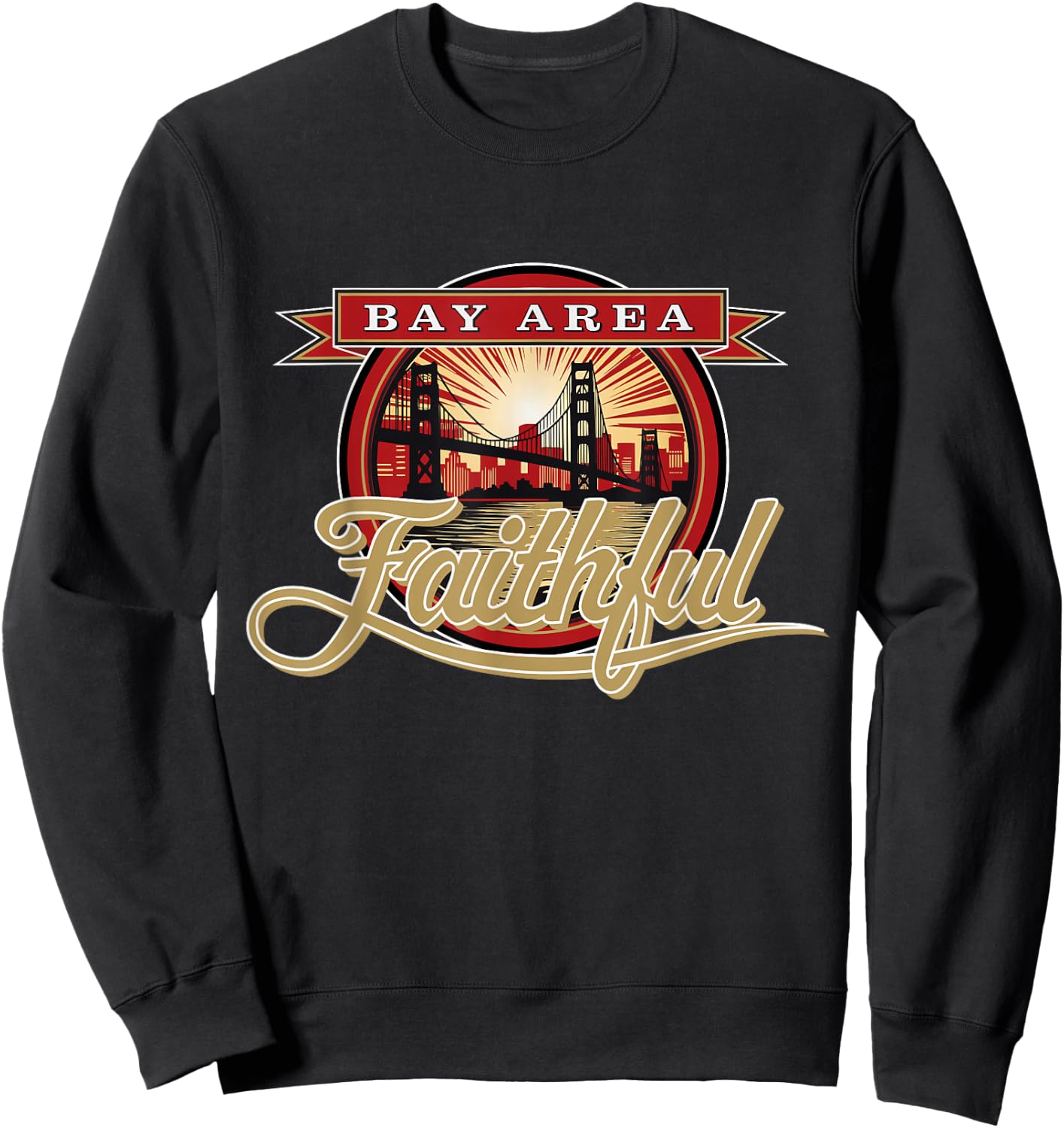 Faded San Francisco Sunday Bay Area Faithful Sweatshirt - Sweatshirt | Black