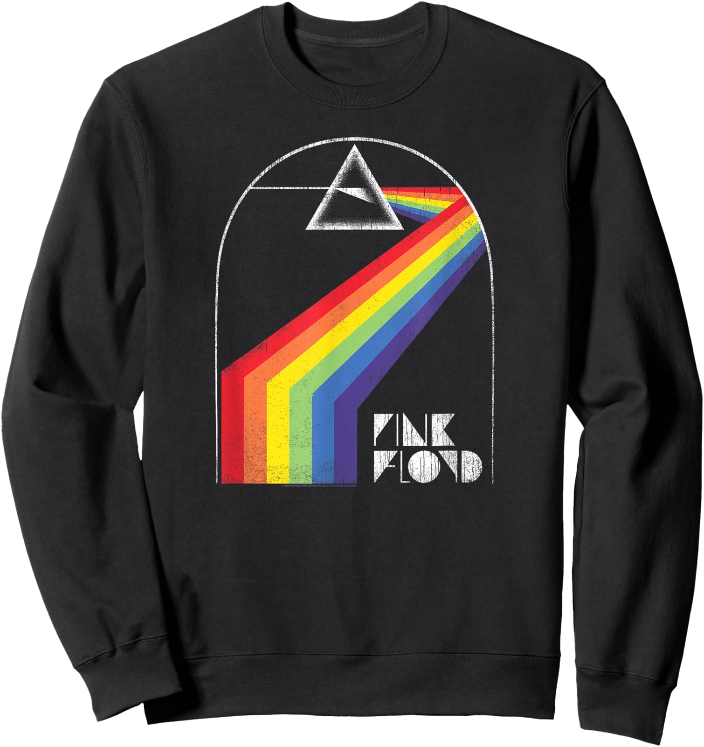 Pink Floyd Distressed Dark Side Yellow Brick Road Sweatshirt - Sweatshirt | Black