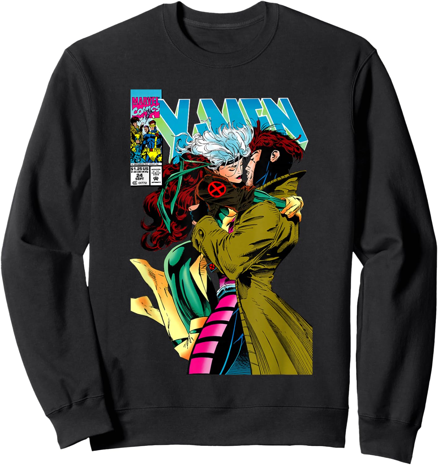 Marvel X-Men Gambit & Rogue Beautiful Couple Cover Sweatshirt - Sweatshirt | Black
