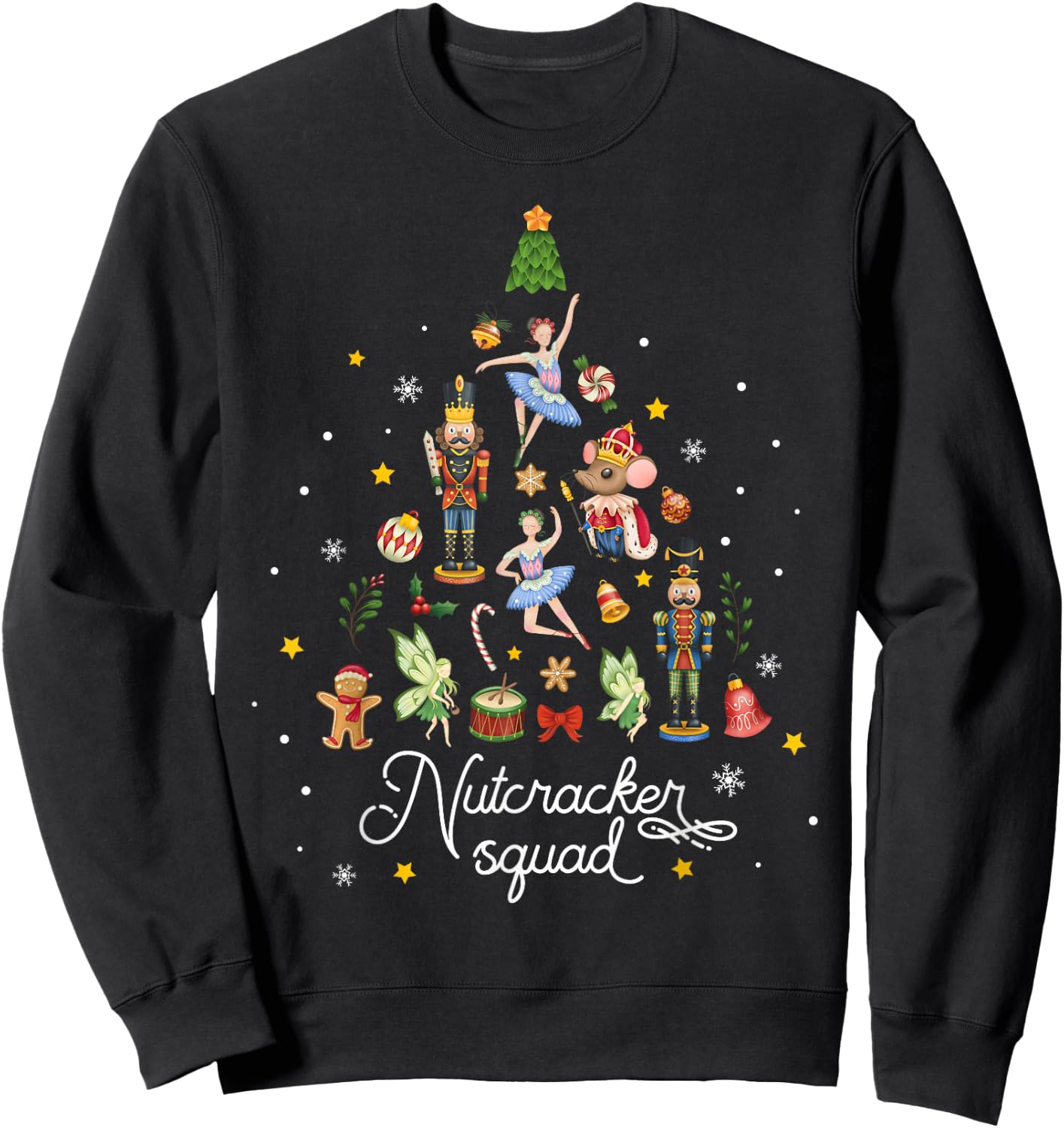 Christmas Nutcracker Squad Ballet Dance Women Kids Girls Sweatshirt - Sweatshirt | Black
