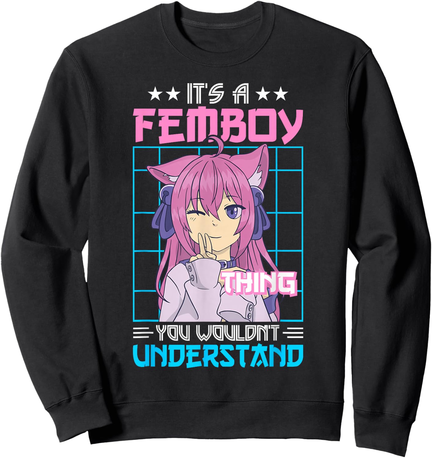 It's A Femboy Thing Crossdressing Crossdresser MTF Anime Sweatshirt - Sweatshirt | Black