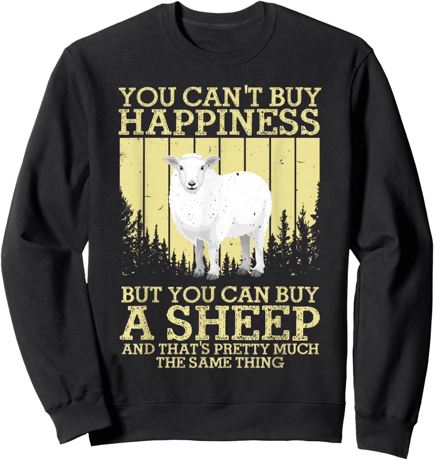 Cute Sheep Design Women Kids Livestock Sheep Lovers Sweatshirt - Sweatshirt | Black