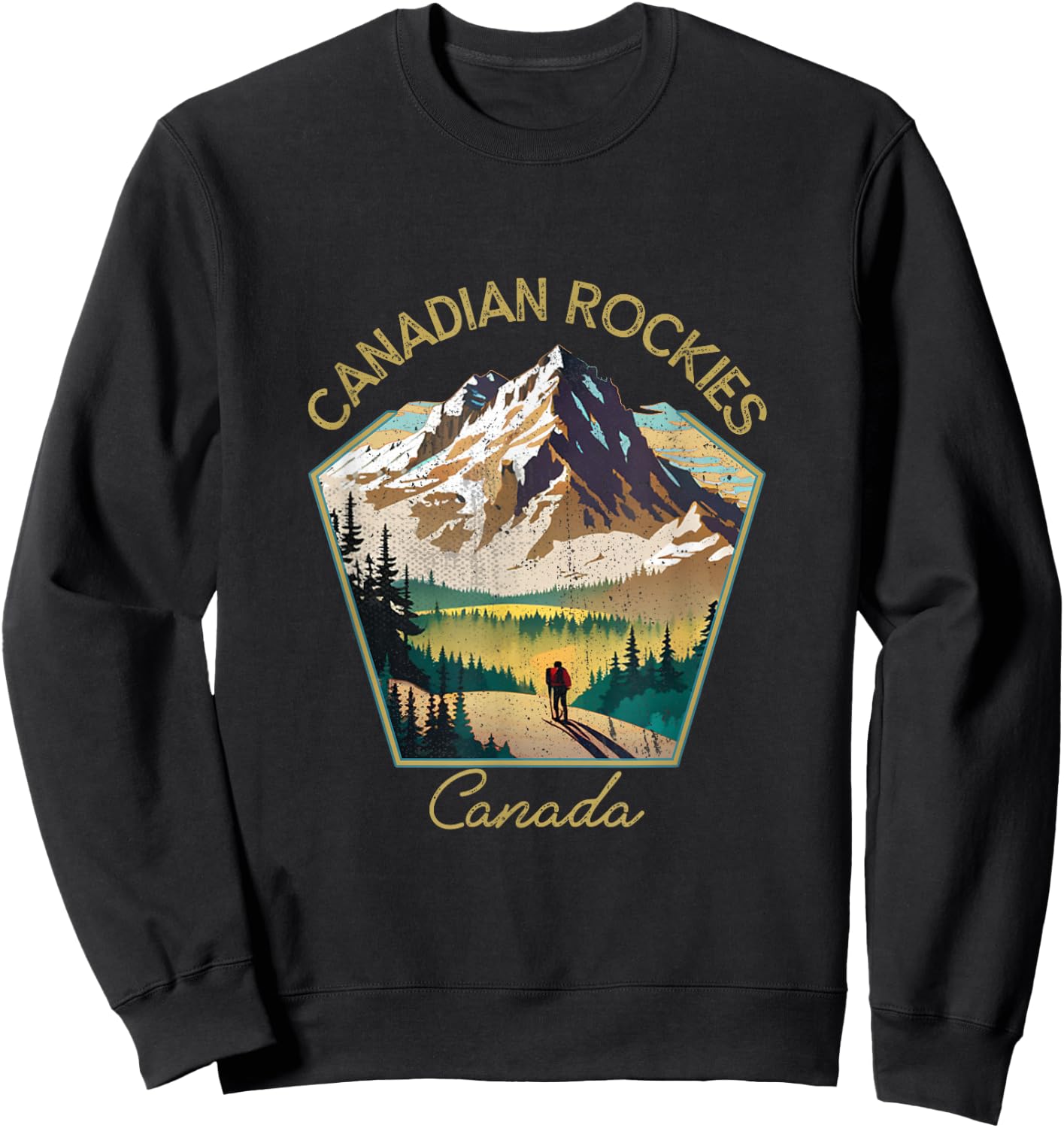 Canadian Rockies Retro Clothing - Canadian Rockies Souvenir Sweatshirt - Sweatshirt | Black