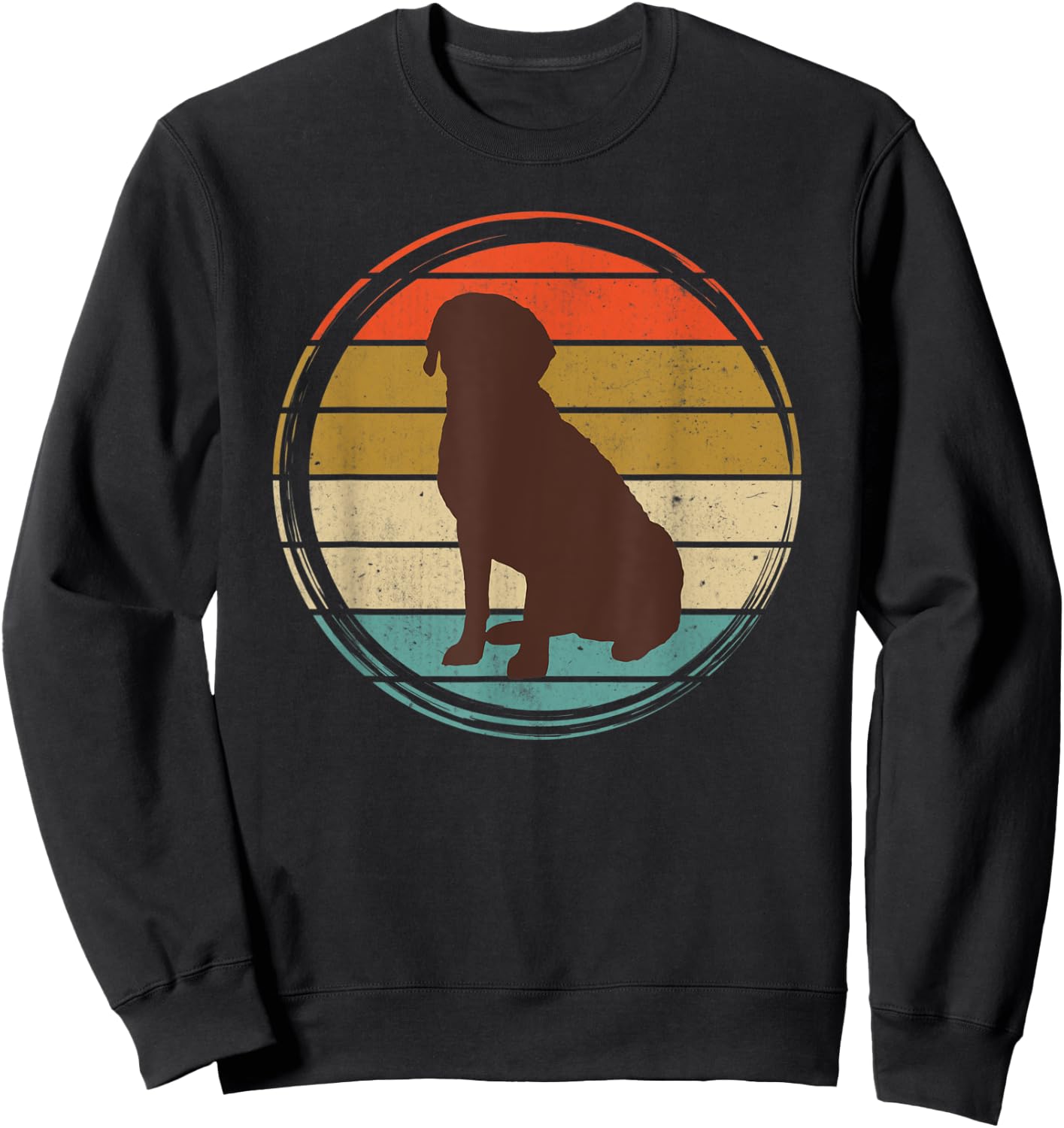 Chocolate Lab Vintage Labrador Men Women Kids Sweatshirt - Sweatshirt | Black