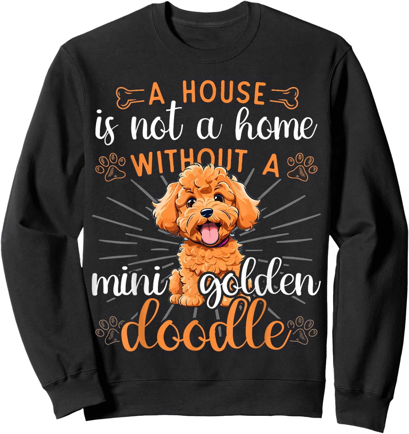 Mini Goldendoodle Dad Collar Sayings Mini Golden Doodle Sweatshirt - Sweatshirt | Black