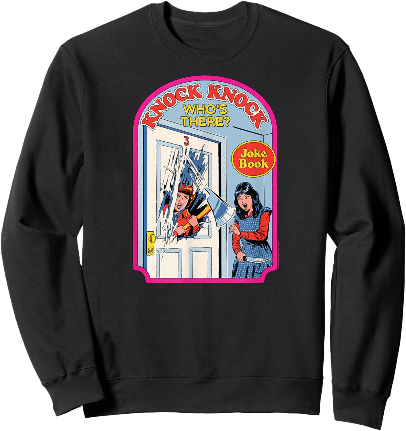 Steven Rhodes Shining Knock Knock Joke Book Retro Dark Humor Sweatshirt - Sweatshirt | Black
