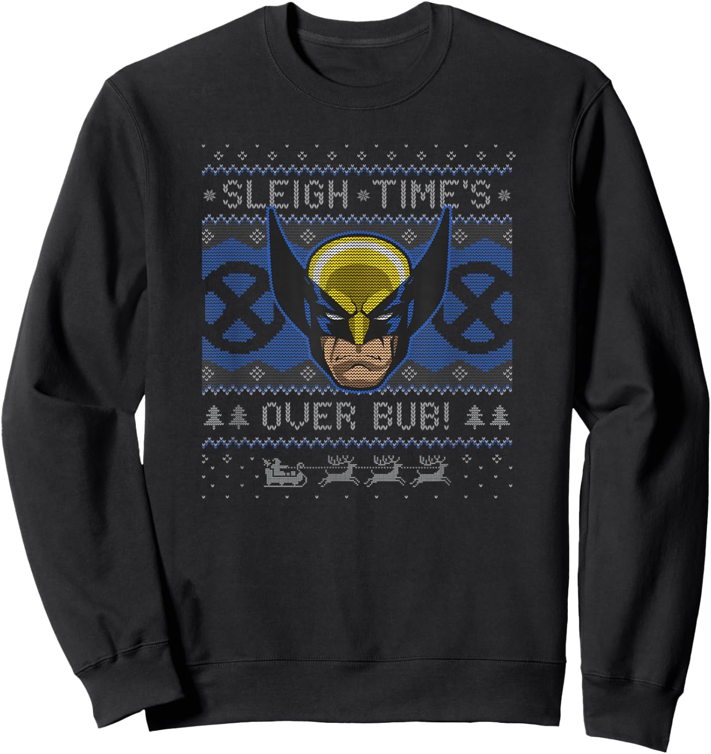 Marvel Christmas Wolverine Sleigh Times Over Bub! Sweatshirt - Sweatshirt | Black