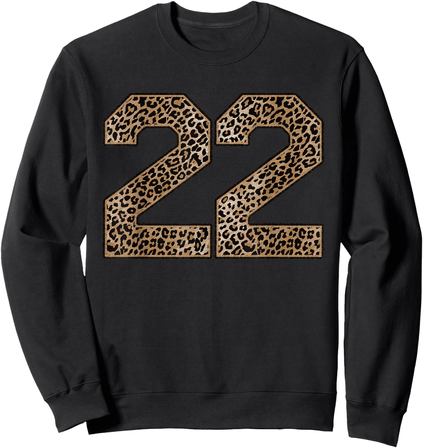 Leopard Number 22 Athlete Sports Jersey Supporter Fanwear Sweatshirt - Sweatshirt | Black