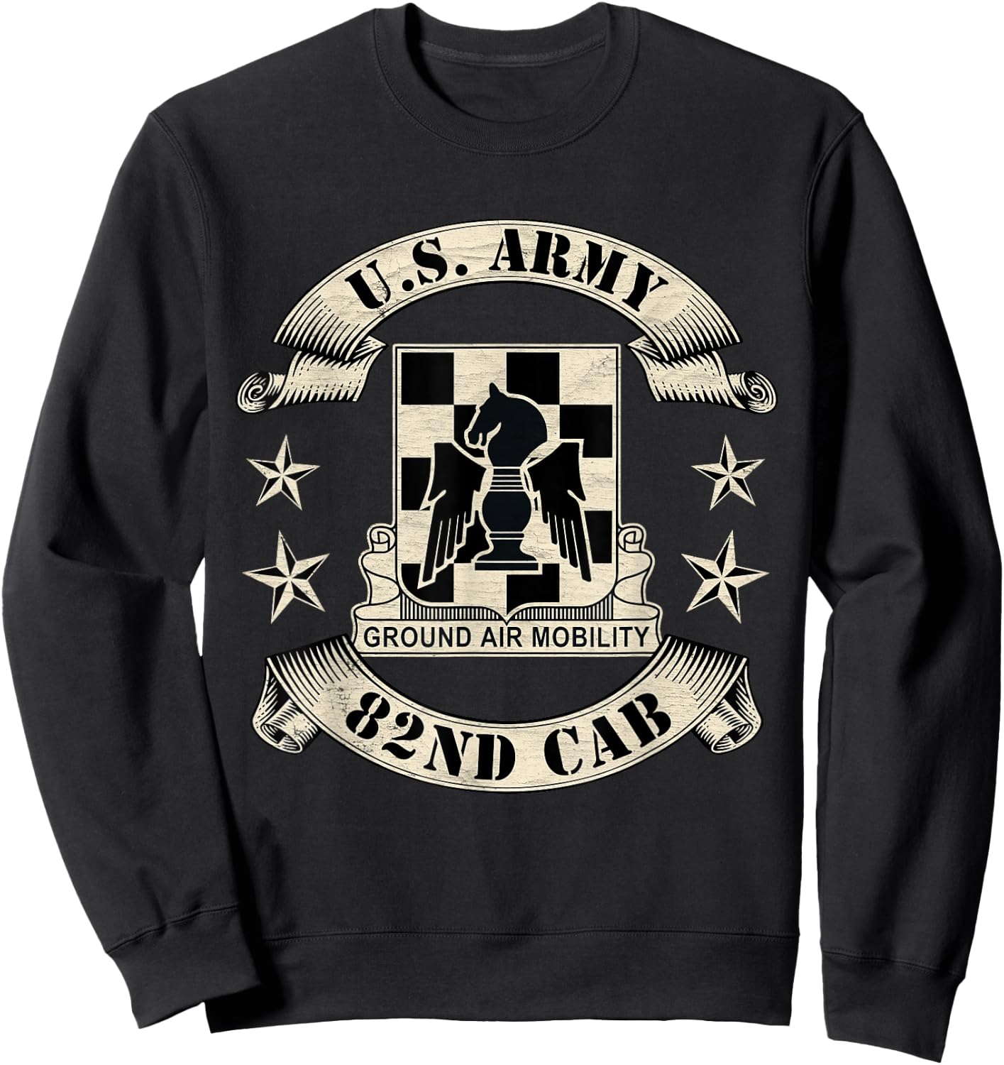 Us Army 82nd Combat Aviation Brigade 82nd CAB Fort Bragg Sweatshirt - Sweatshirt | Black