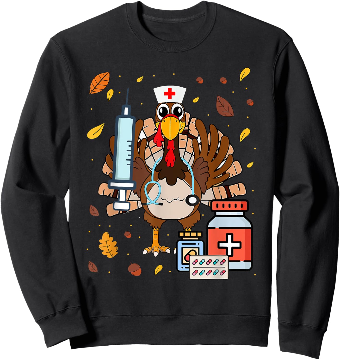 Nurse Thanksgiving Gifts Thanksgiving Nurse Life Sweatshirt - Sweatshirt | Black