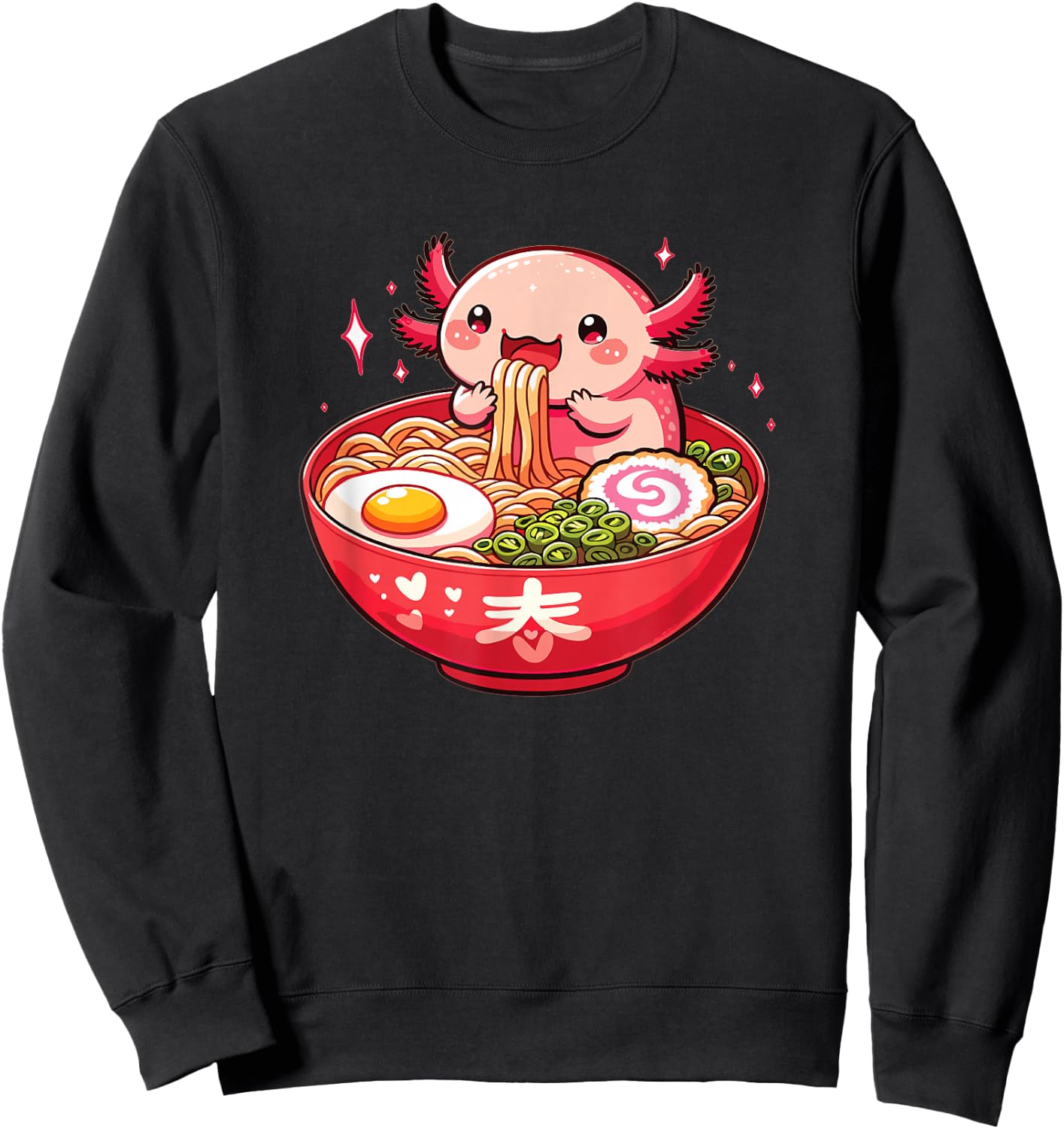 Sweet Axolotl Eats Ramen Noodles Axolotls Ramen Sweatshirt - Sweatshirt | Black