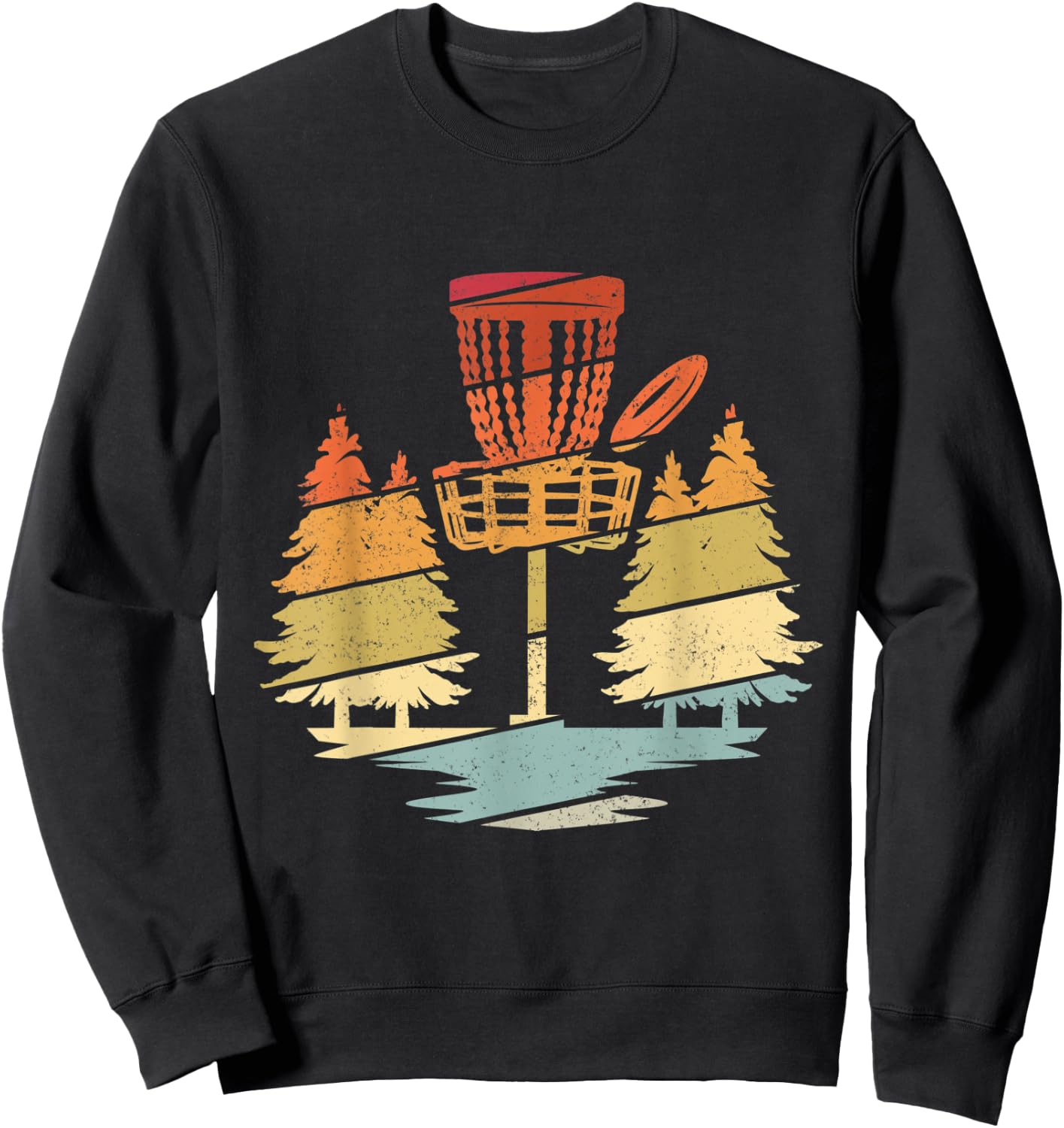 Disc Golf Vintage Disc Golf Sport Frisbee Fans Gift Golfer Sweatshirt - Sweatshirt | Black