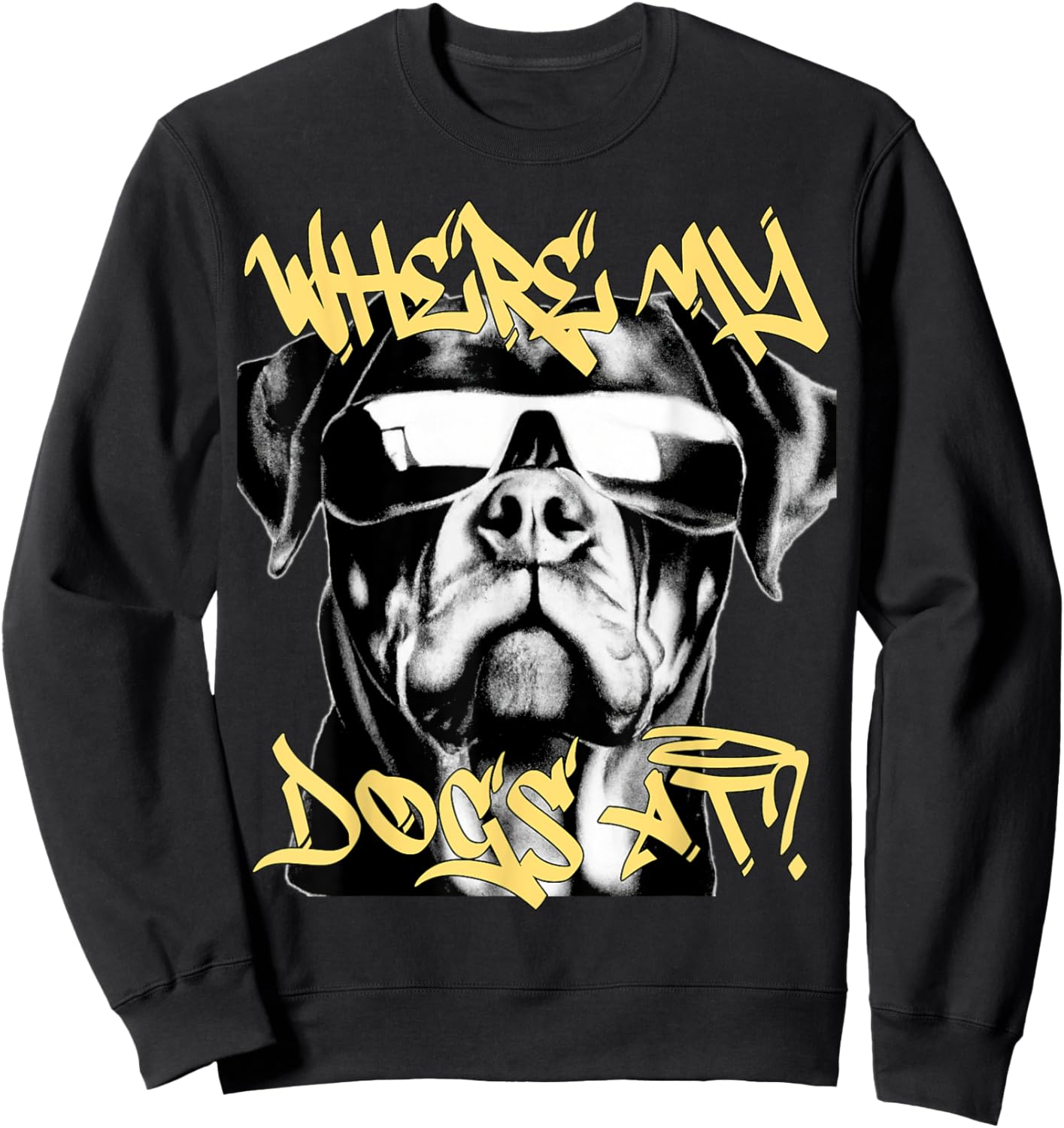 West coast rappers HIP HOP old school fashion Rottweiler Sweatshirt - Sweatshirt | Black