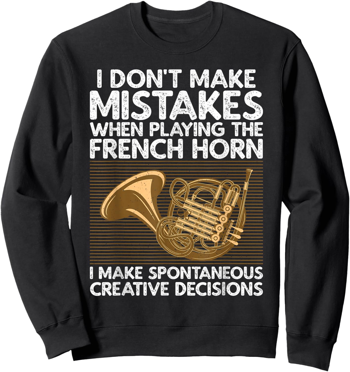 Funny French Horn Art Women Hornist Instrument Lover Sweatshirt - Sweatshirt | Black