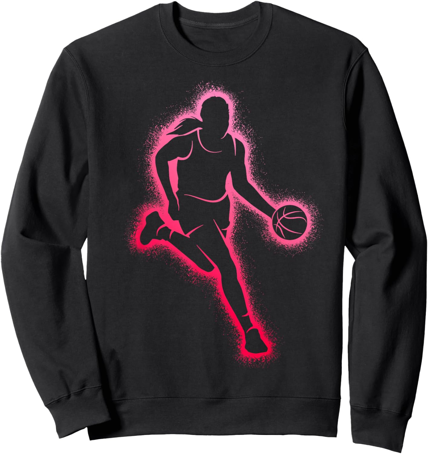 Basketball Player Girl Women Basketball Girls Sweatshirt - Sweatshirt | Black