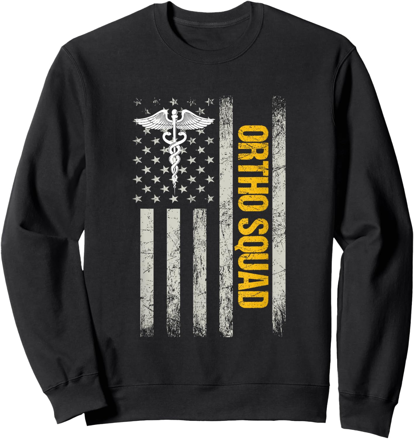 Orthopedic Surgeon Ortho Squad USA Flag Orthopedist Men Sweatshirt - Sweatshirt | Black