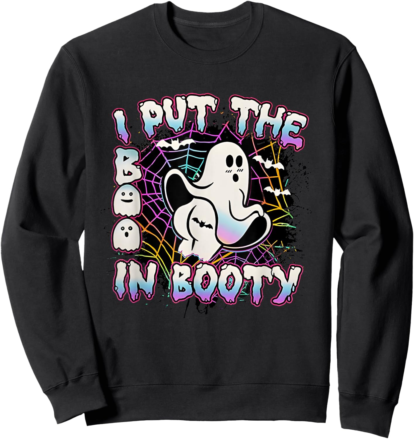 I Put The Boo In Booty Funny Girls Halloween Tattoo Costume Sweatshirt - Sweatshirt | Black
