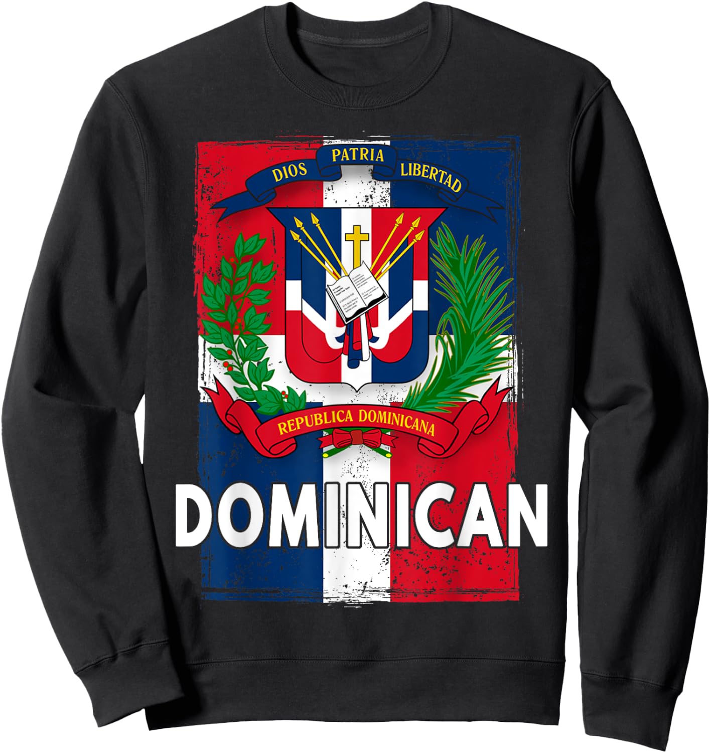 Coat of Arms Republica Dominicana & Dominican Flag Outfit Sweatshirt - Sweatshirt | Black