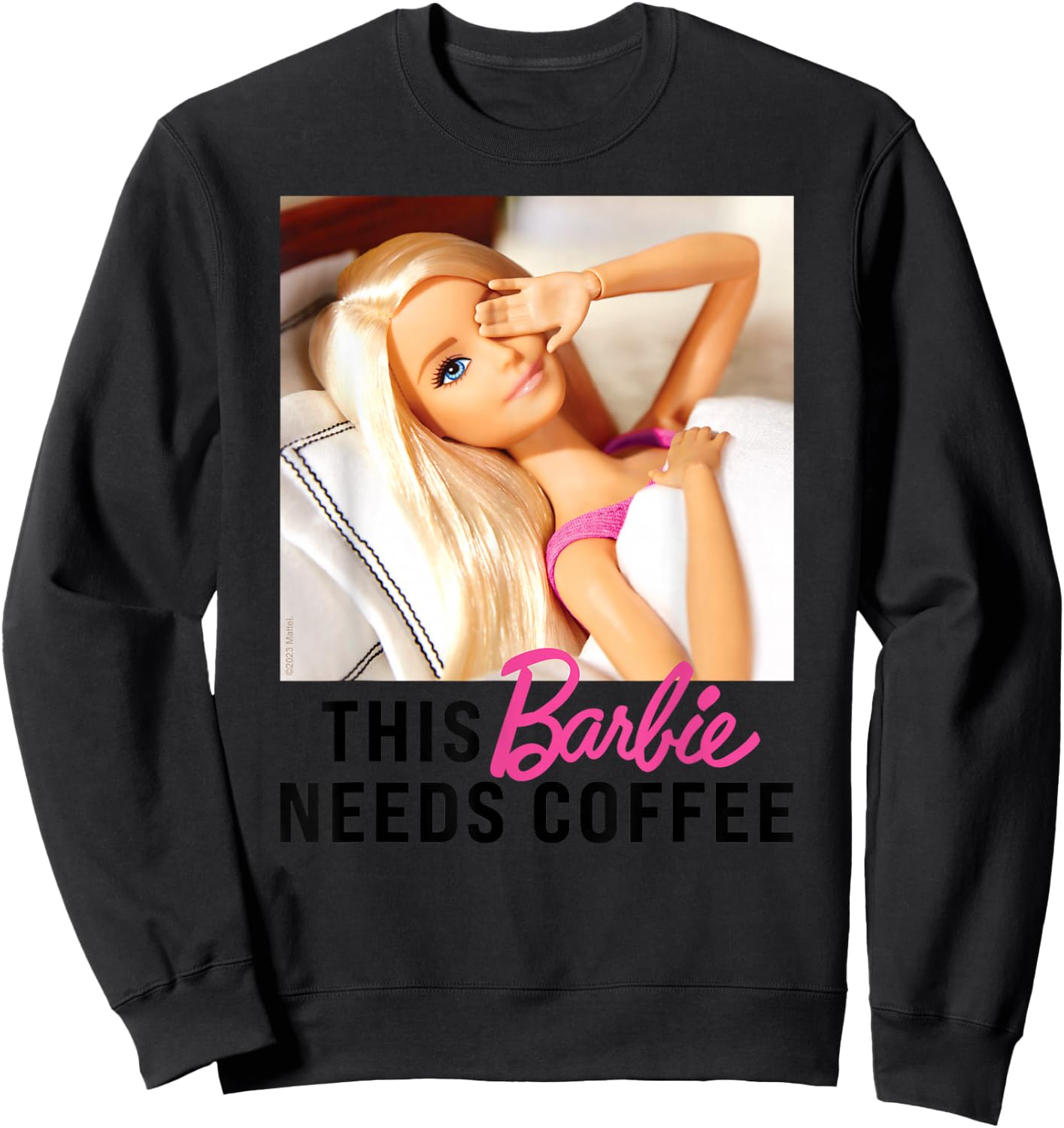 Barbie - This Barbie Needs Coffee Sweatshirt - Sweatshirt | Black