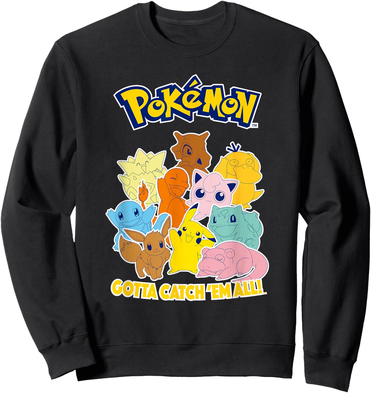 Pokémon Group Shot Gotta Catch 'Em All Cute Poster Sweatshirt - Sweatshirt | Black
