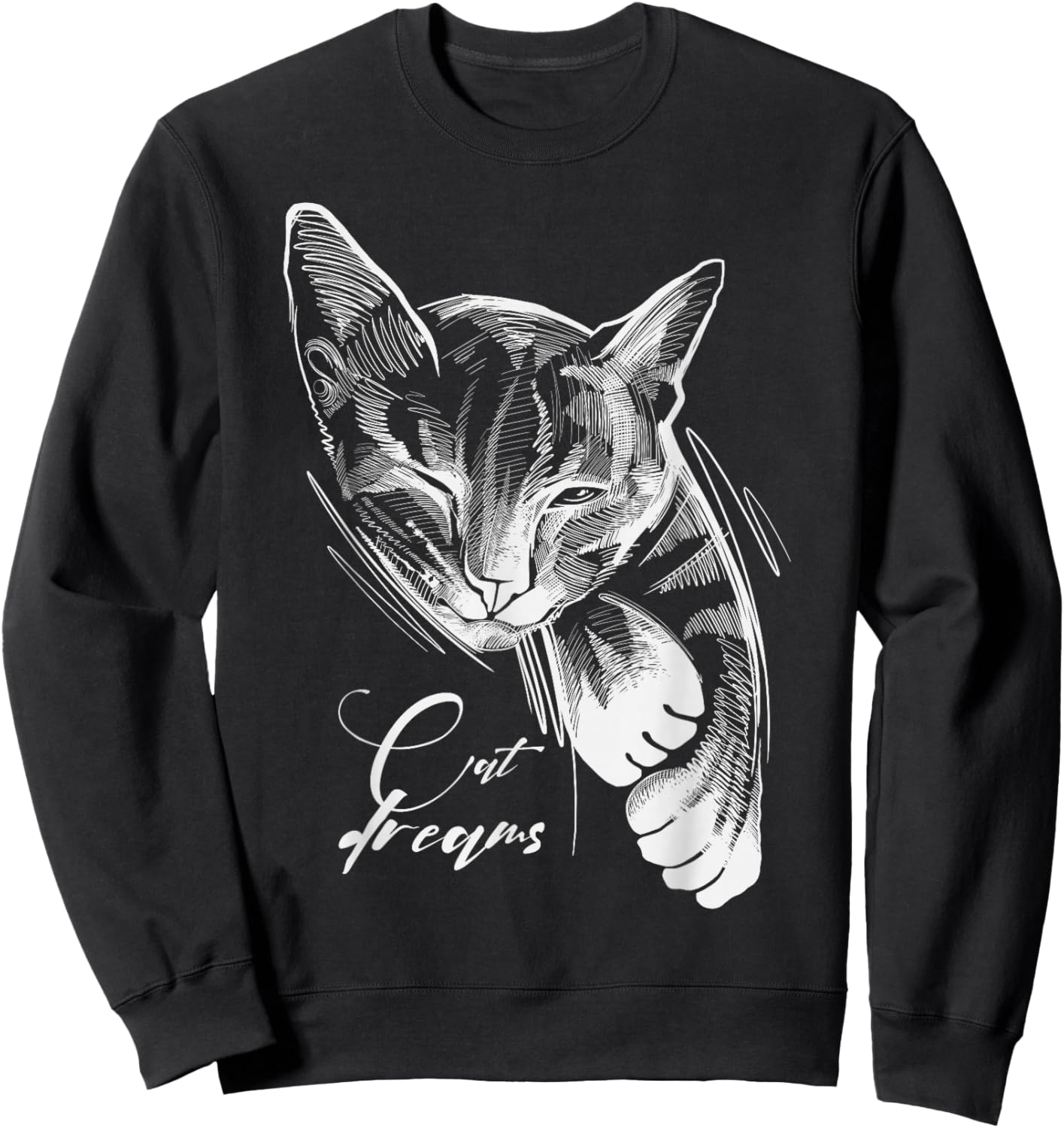 Sleeping Cat Dreams Sweatshirt - Sweatshirt | Black