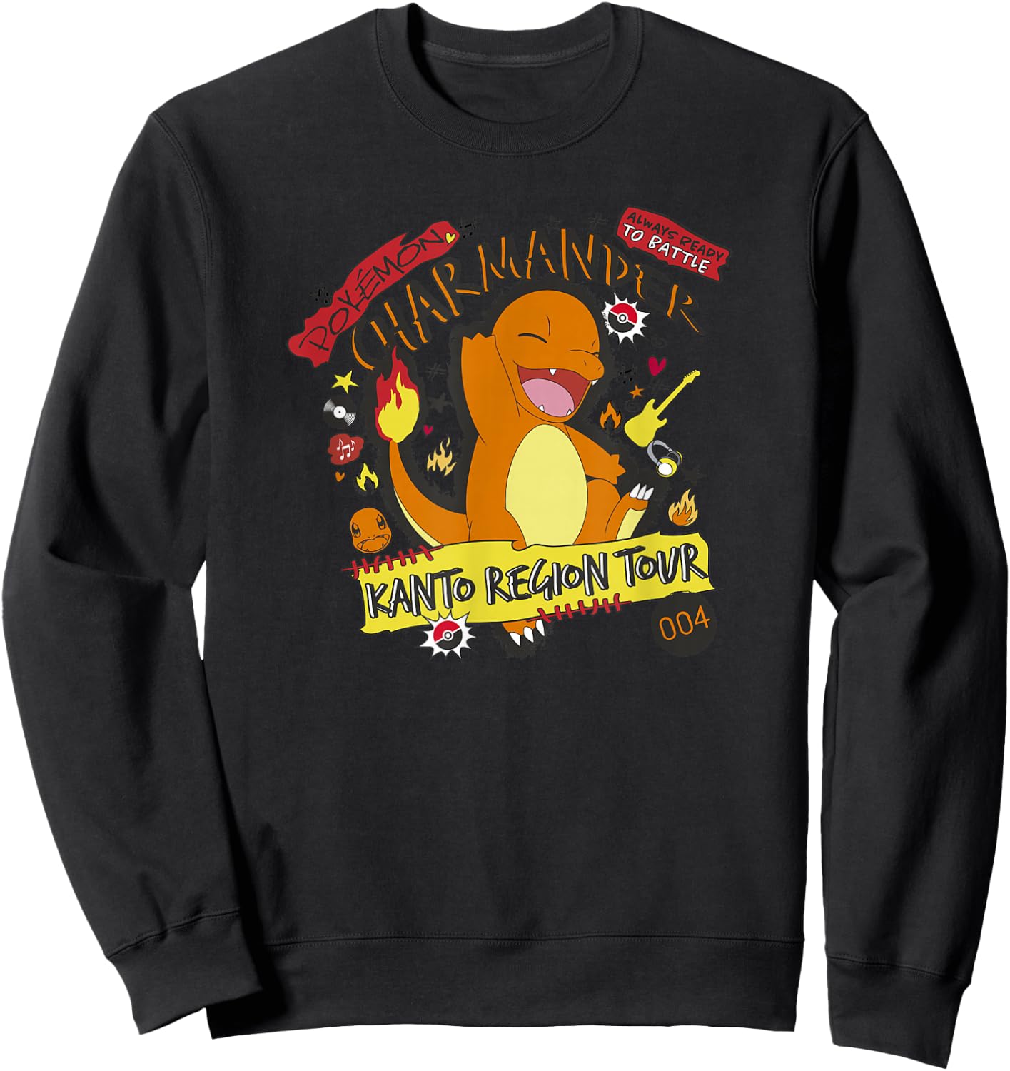 Pokémon Charmander 004 Kanto Region Tour Music Poster Sweatshirt - Sweatshirt | Black