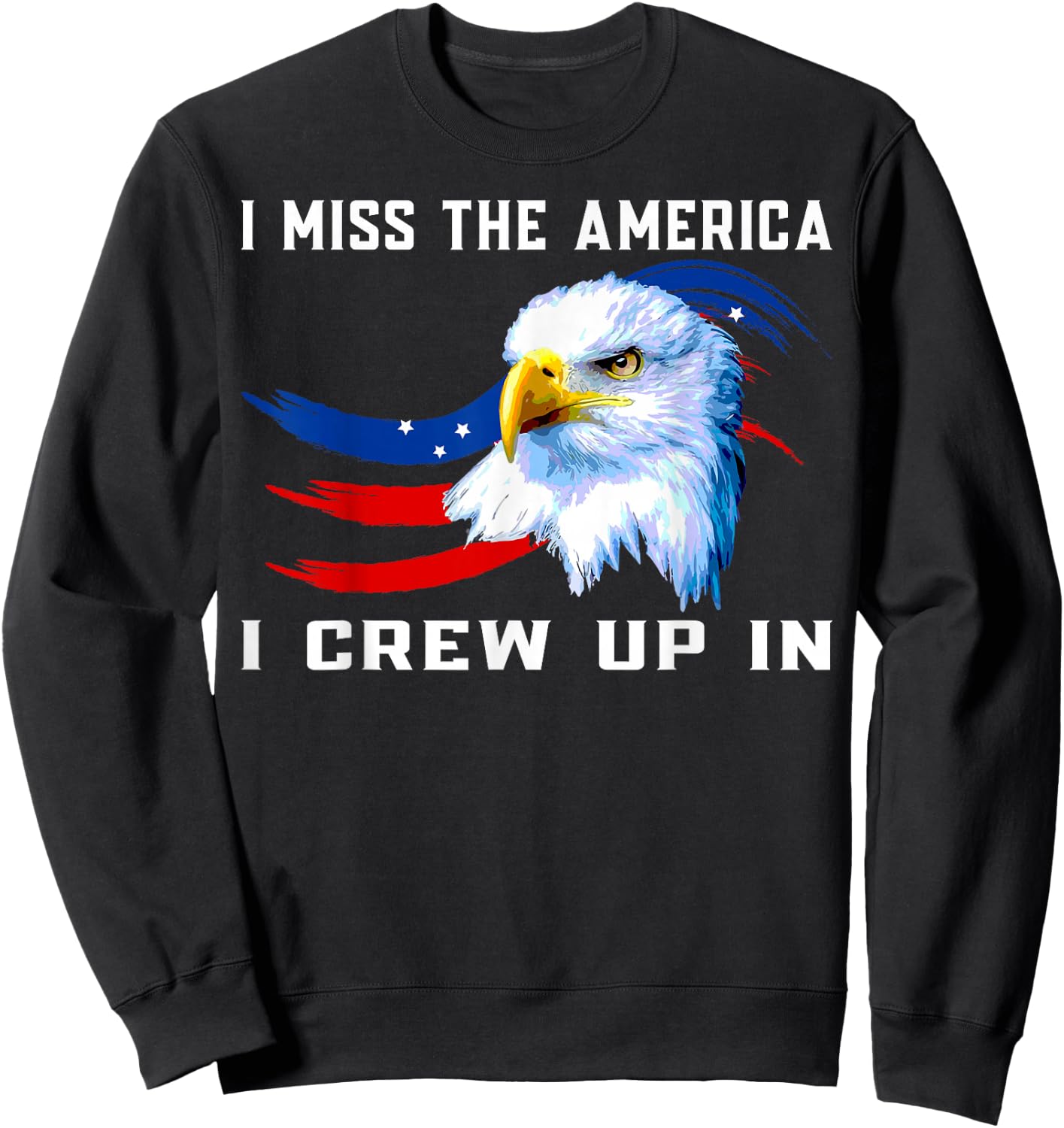 American flag and eagle, I miss the America I grown up in Men Sweatshirt - Sweatshirt | Black