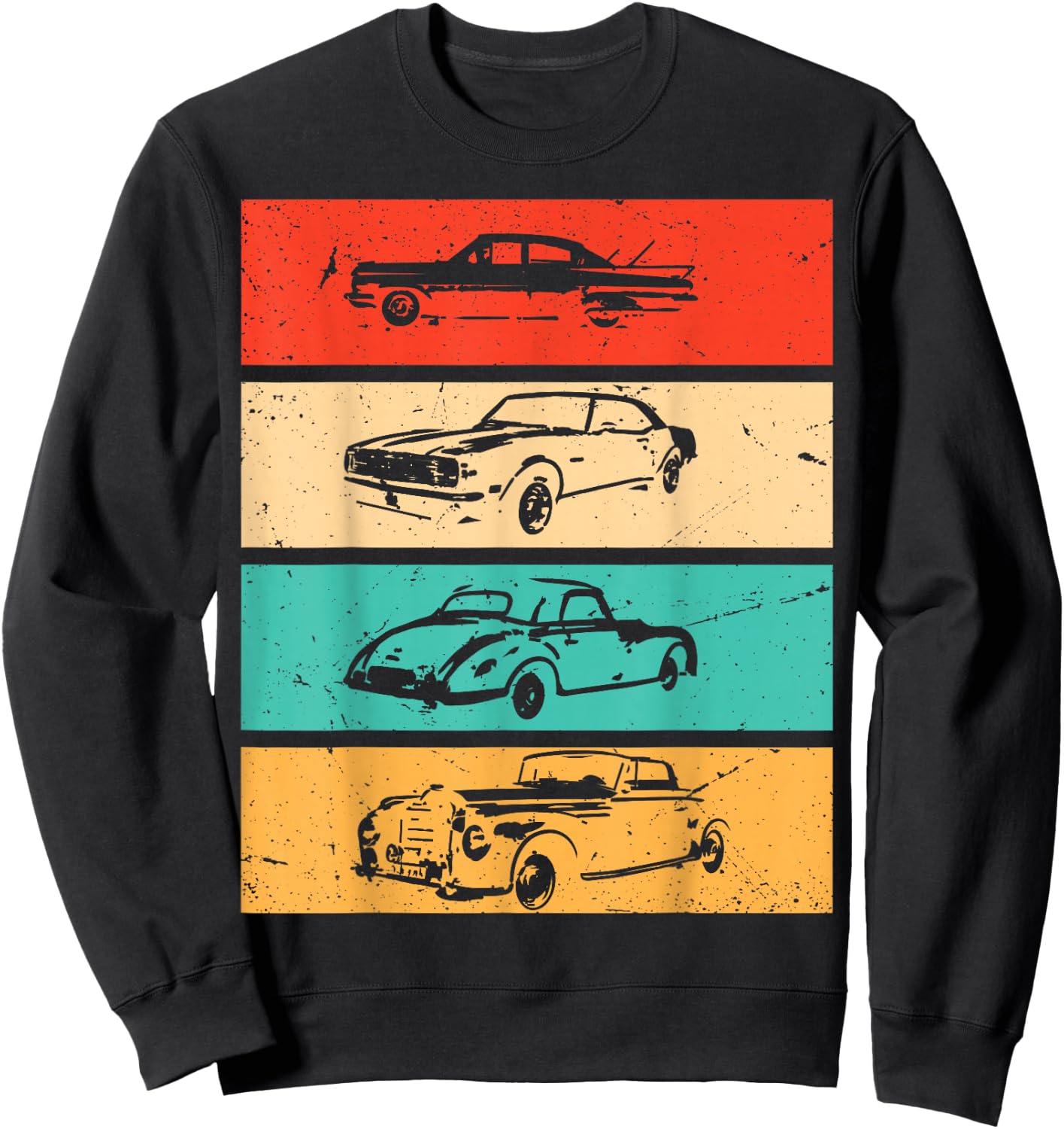 Vintage Cars - 80s & 90s Graphic Retro Sweatshirt - Sweatshirt | Black