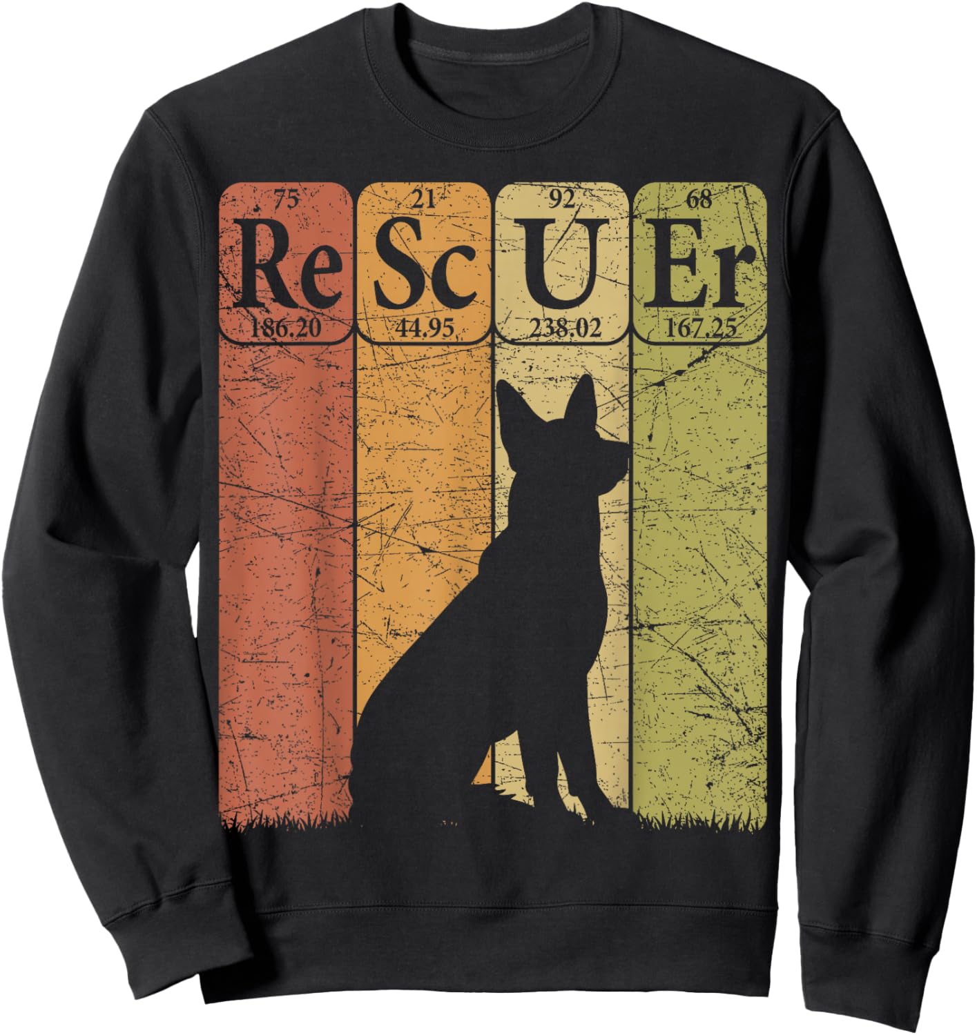 Dog Rescuer Periodic Table Elements Dog Rescue Retro Sweatshirt - Sweatshirt | Black