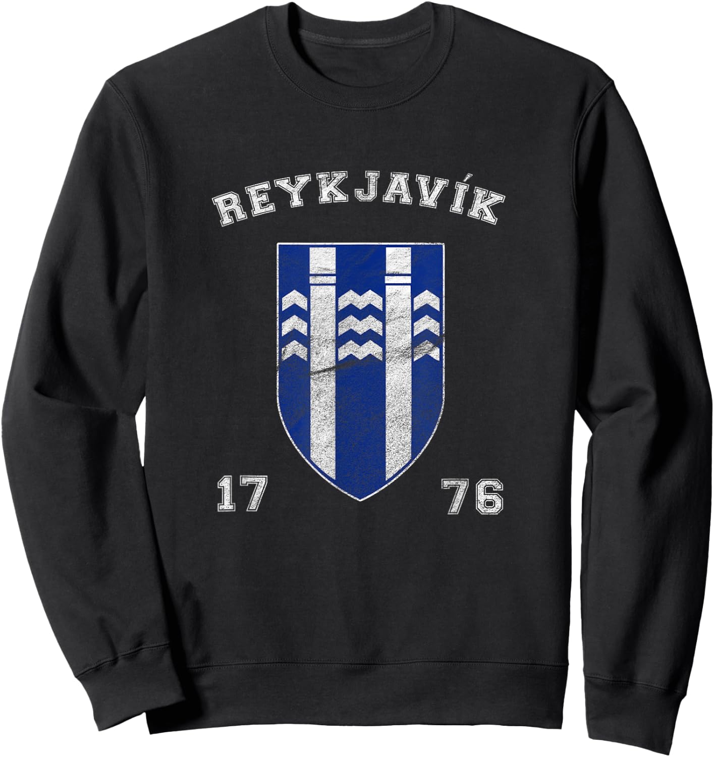 Vintage Varsity Shield Reykjavik Iceland Sweatshirt - Sweatshirt | Black
