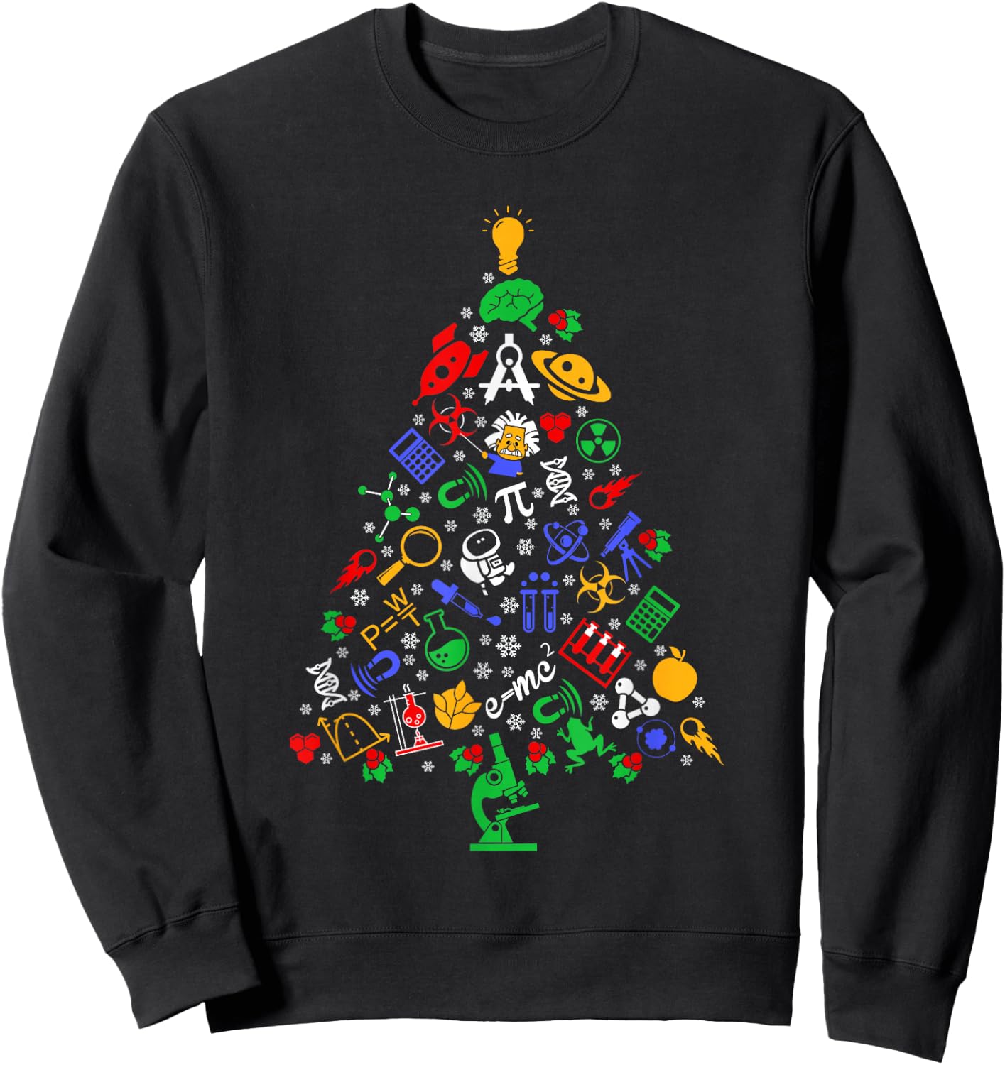 Physics Chemistry Men Women Kids Ugly Science Christmas Sweatshirt - Sweatshirt | Black