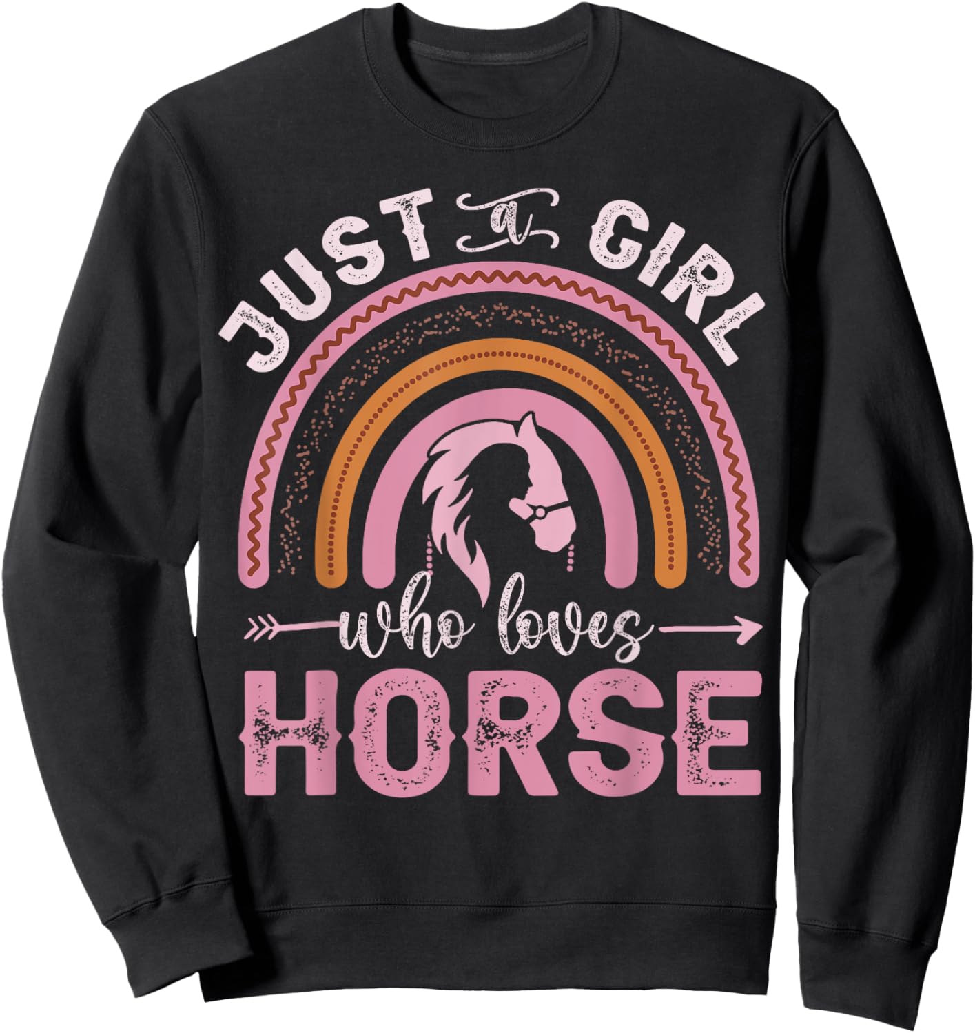 Just A Girl Who Loves Horses Riding Cute Horse Teen Women Sweatshirt - Sweatshirt | Black