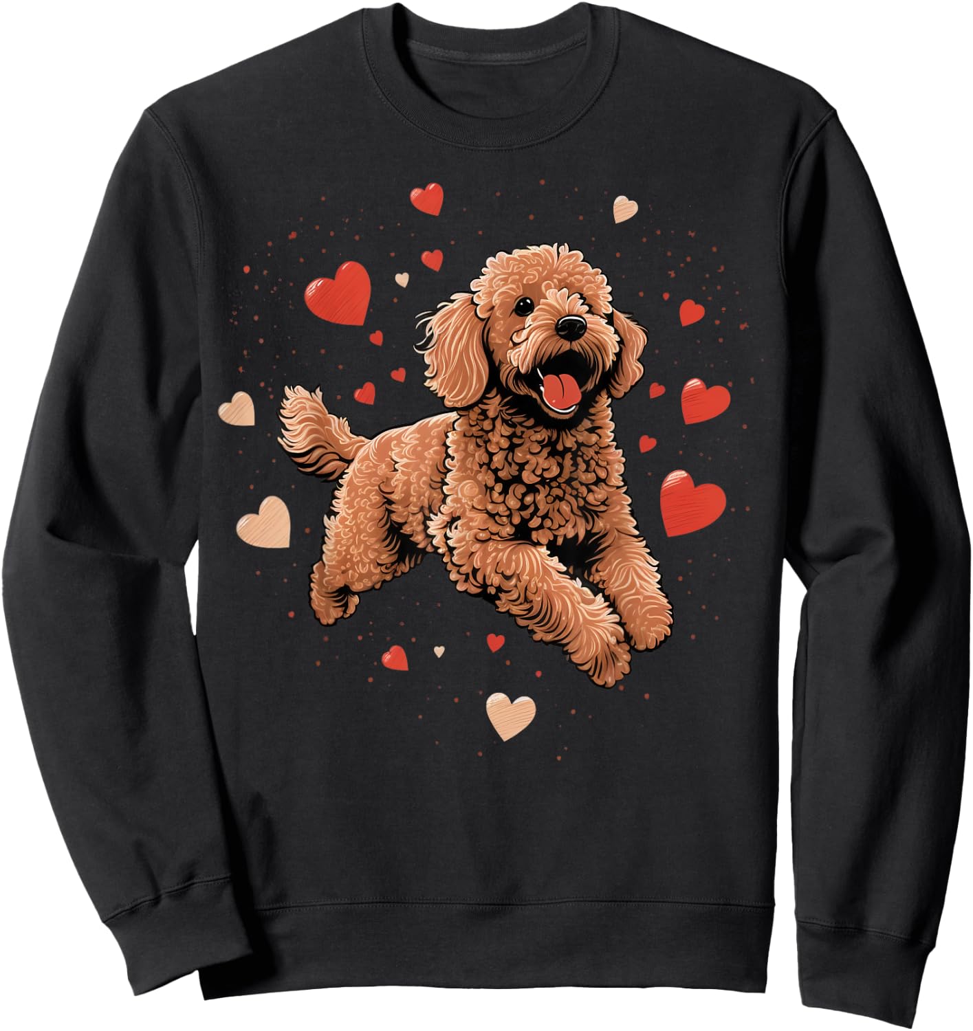 Goldendoodle Love Heart on Golden Doodle Lover Sweatshirt - Sweatshirt | Black