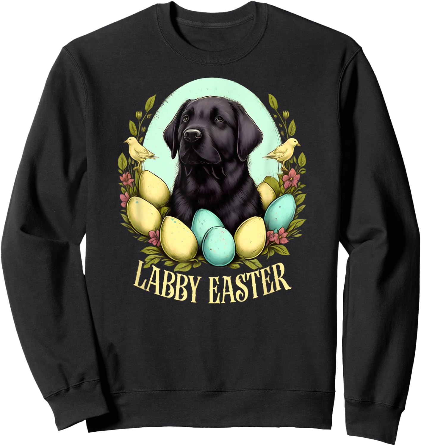 Labby Easter - Black Lab Sweatshirt - Sweatshirt | Black