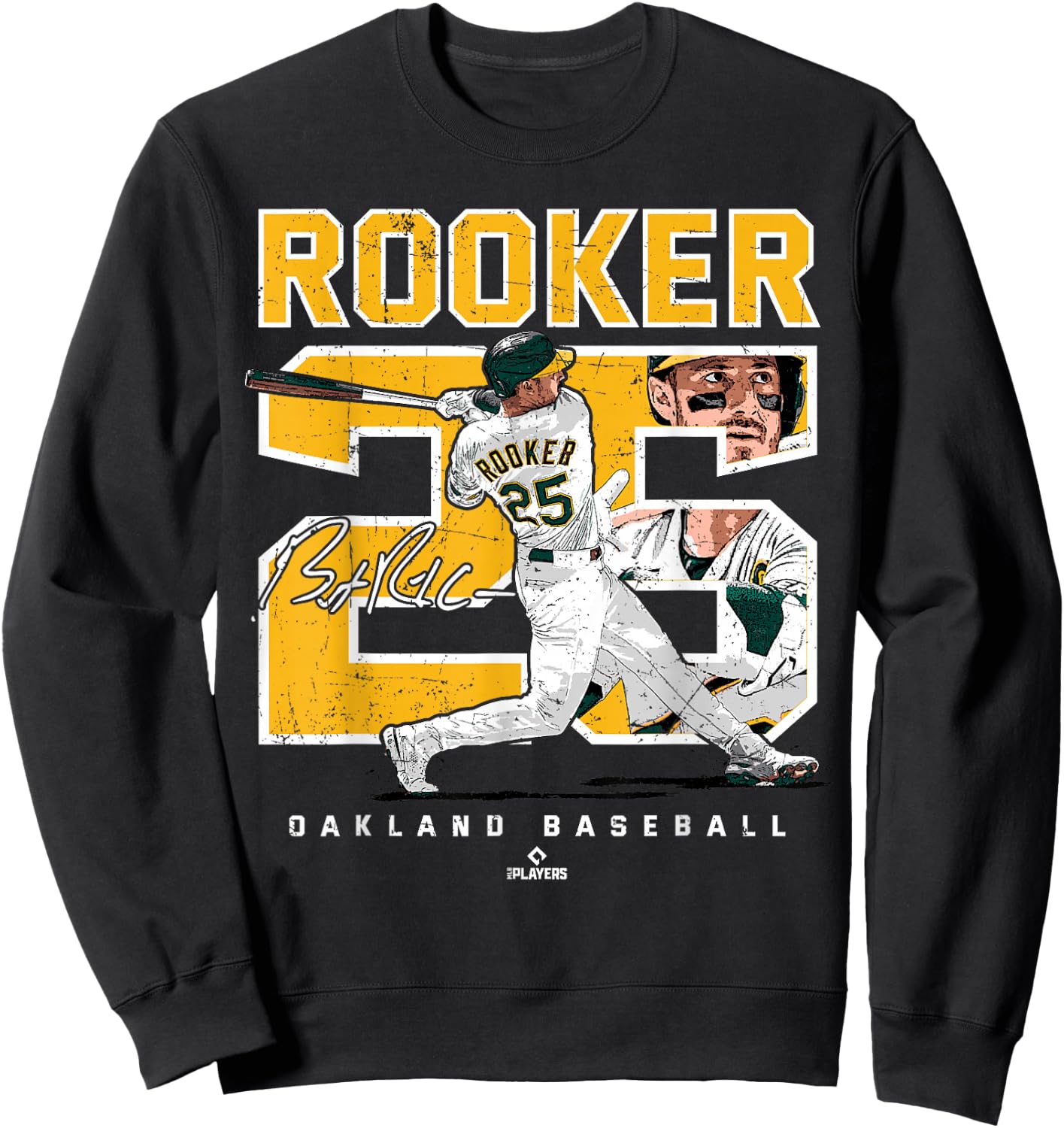Number and Portrait Brent Rooker Oakland Sweatshirt - Sweatshirt | Black