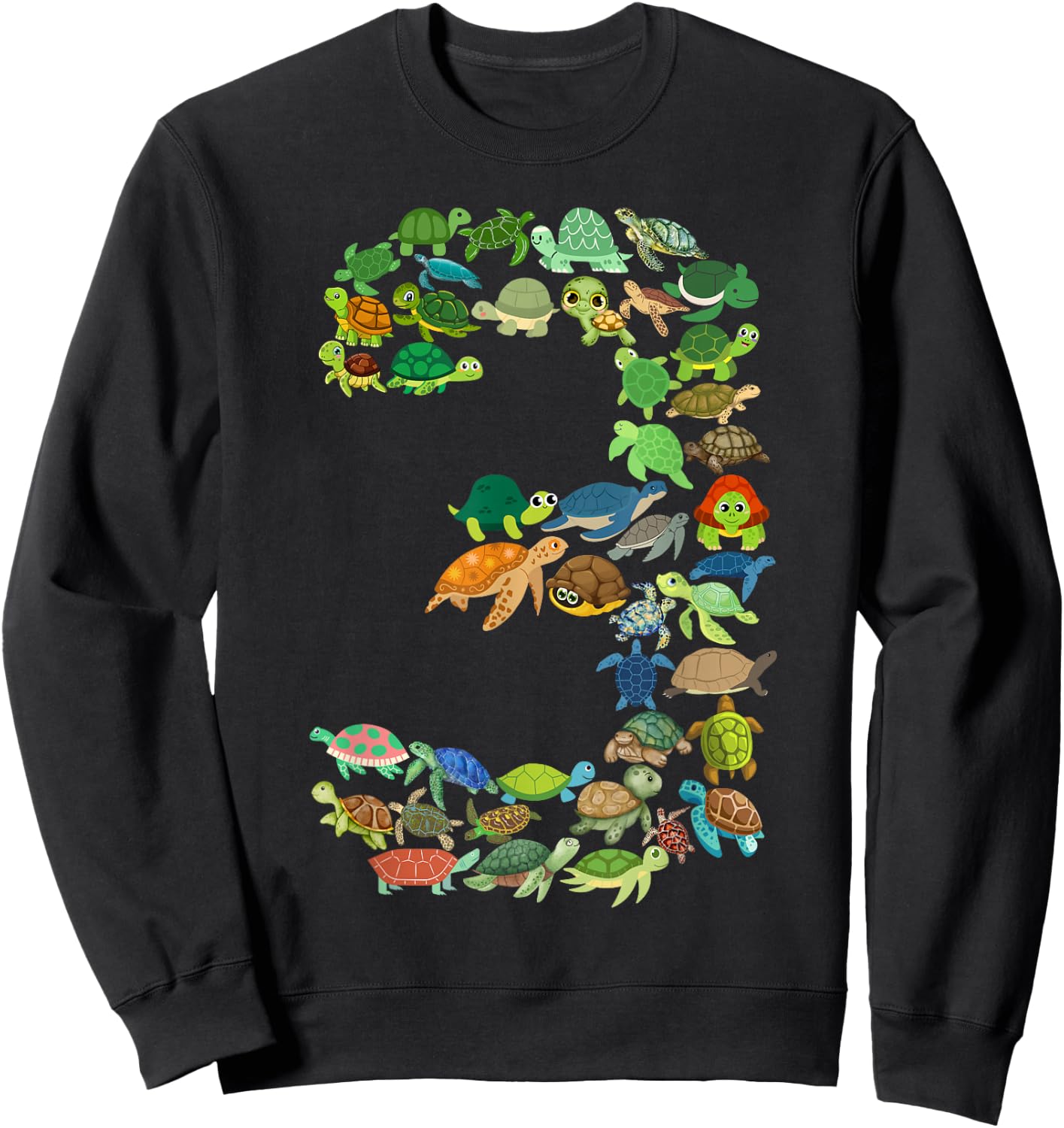 Toddler 3rd Birthday Sea Turtle Tortoise Themed 3 Year Old Sweatshirt - Sweatshirt | Black