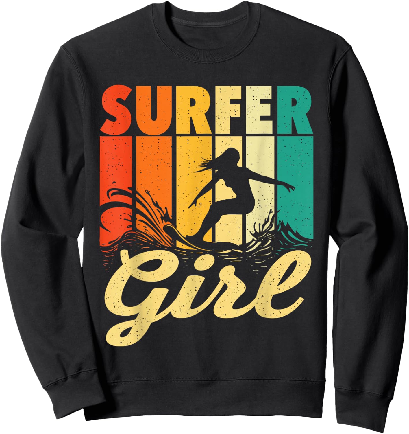 Surfer Girl - Waves Surfing Trainer Surfboard Lover Sweatshirt - Sweatshirt | Black
