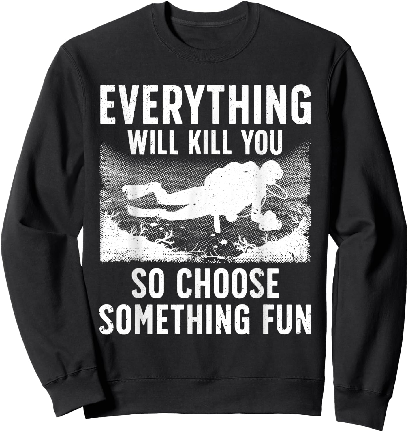 Funny Scuba Diving Women Scuba Diver Spearfishing Sweatshirt - Sweatshirt | Black