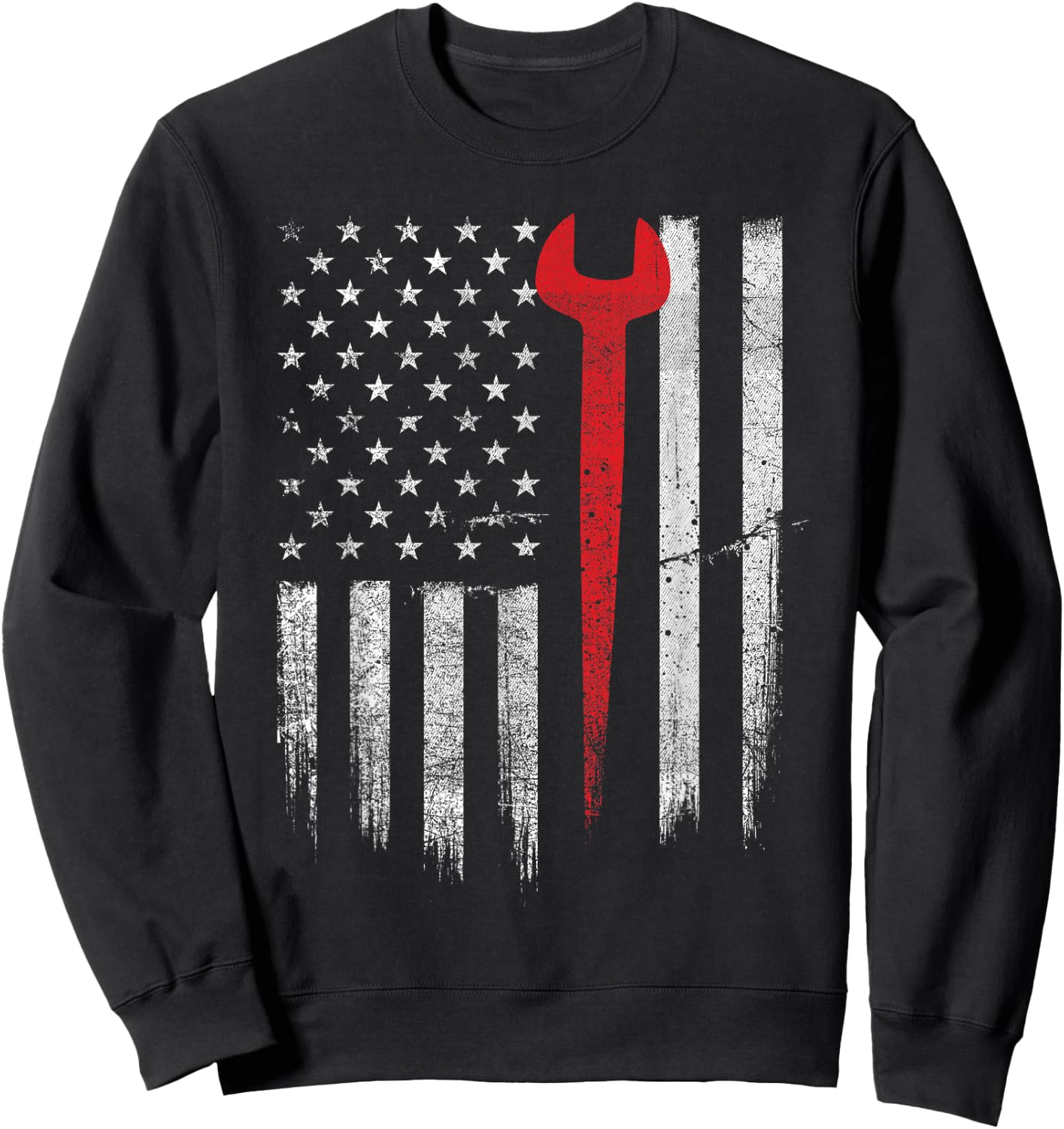 Patriotic Ironworker - USA Flag Ironworking Worker Rodbuster Sweatshirt - Sweatshirt | Black