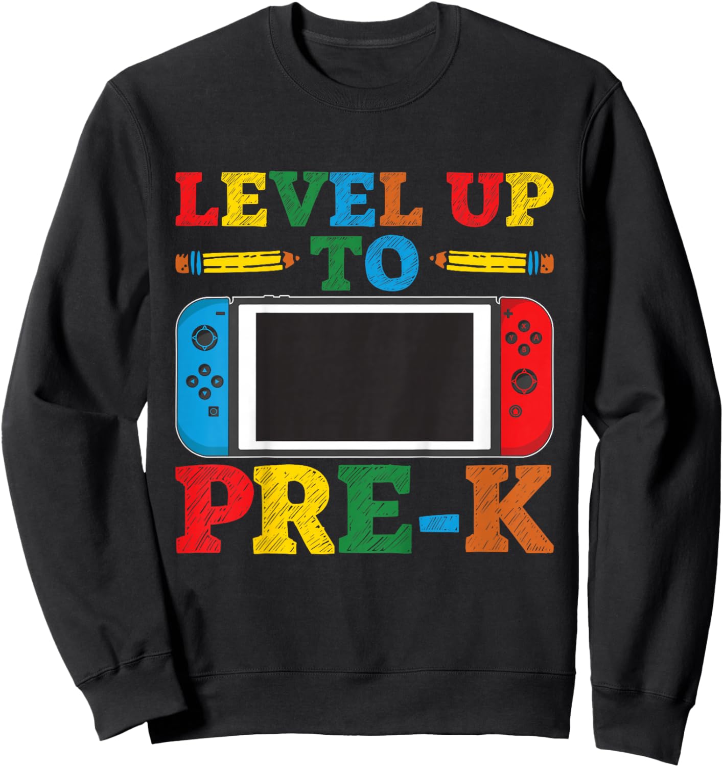 Kids Level Up To Pre-K Back To School 1st Day Of Pre-K Boys Sweatshirt - Sweatshirt | Black