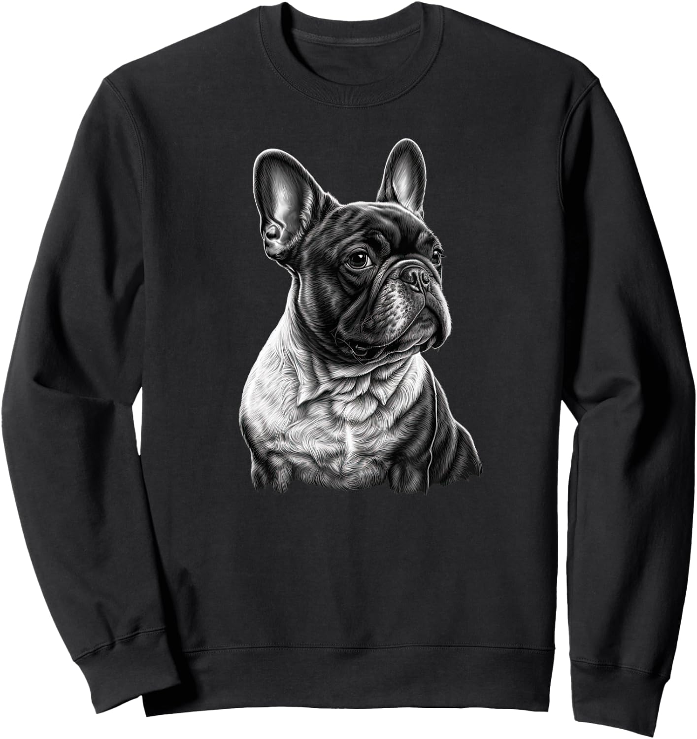 Funny French Bulldog Frenchie Black and White Women Girls Kids Sweatshirt - Sweatshirt | Black